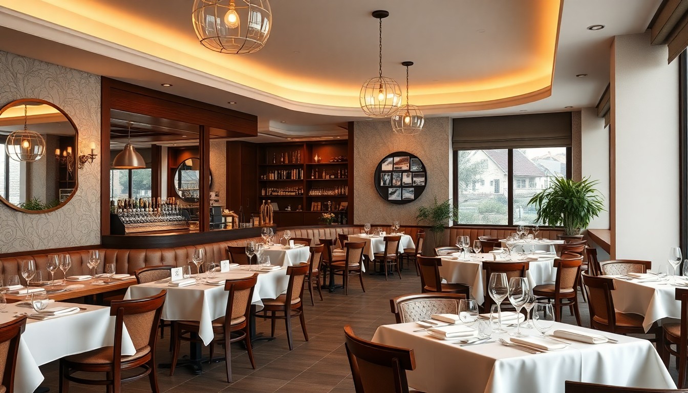 Gusto Ristorante'nin şık ve zarif iç mekanı